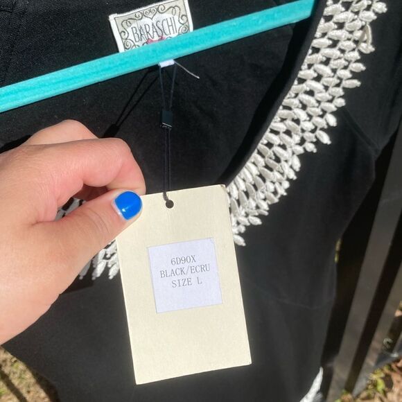 Yoana Baraschi Lace Crochet Trim V-Neck Dress NWT - Picture 3 of 6